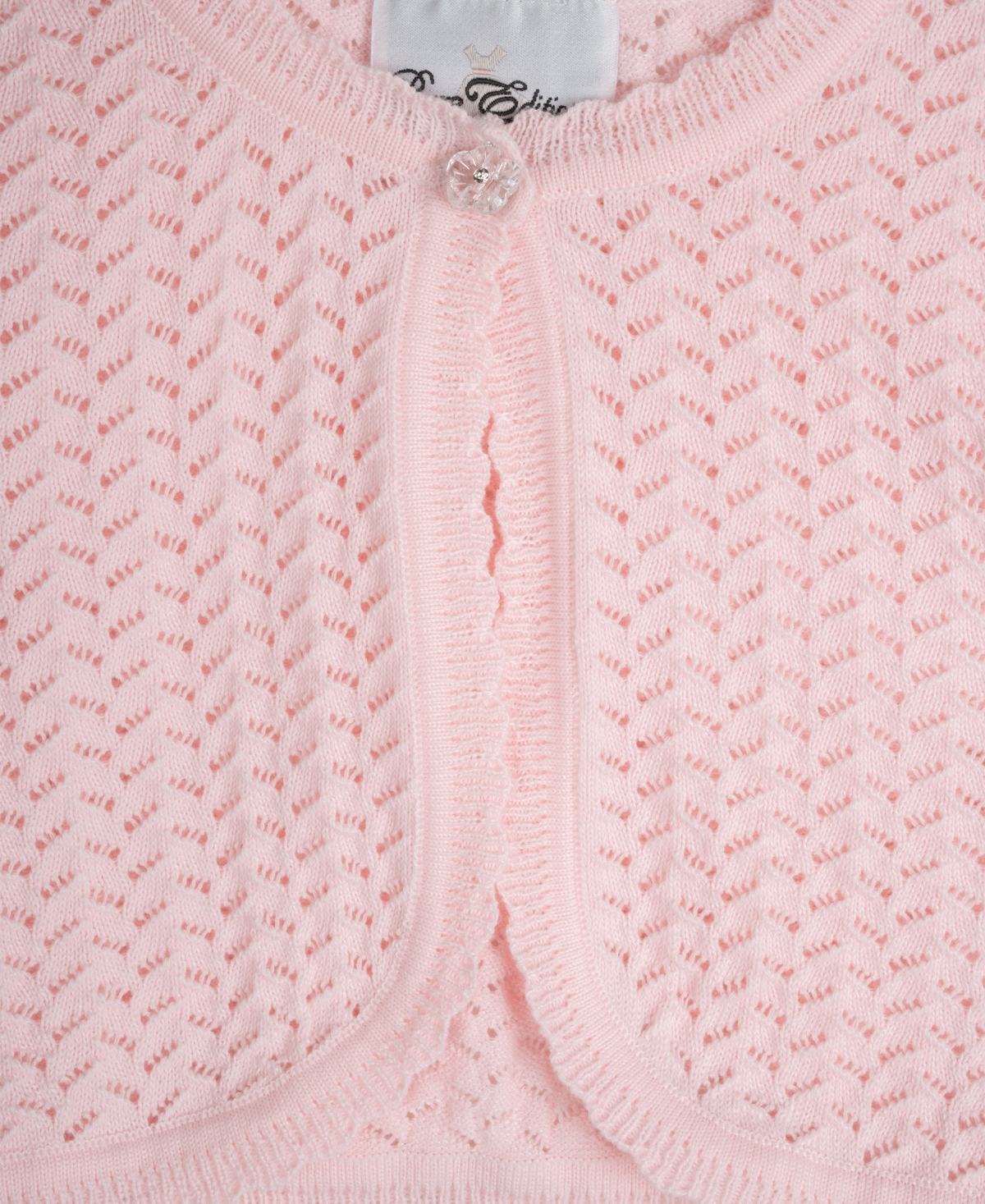 Shop Rare Editions Little Girls Crochet Cardigan Sweater In Blush
