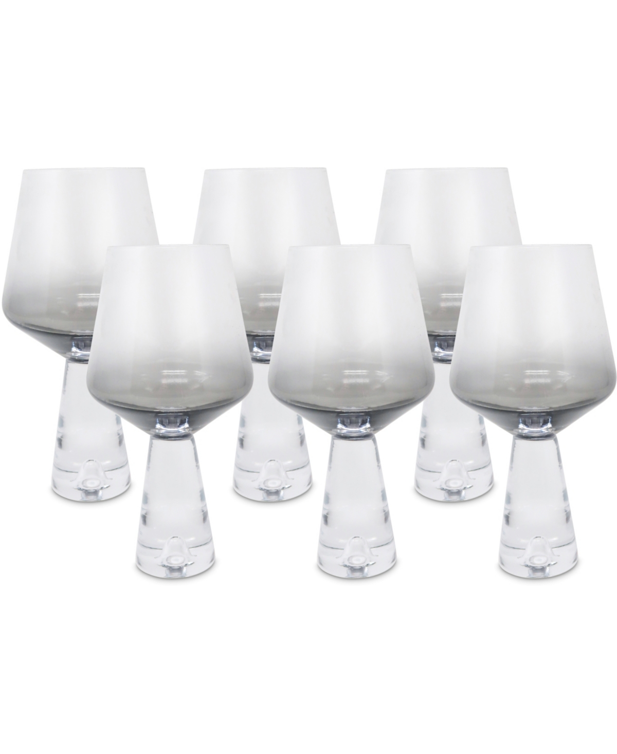 Shop Vivience Ombre Wine Glasses, Set Of 6 In Clear,smoked