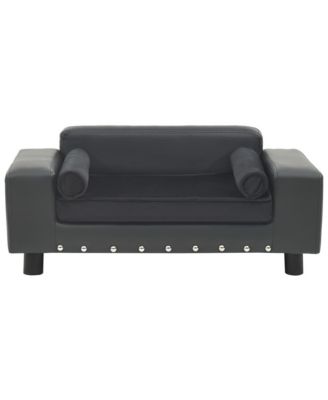 Dog Sofa 31.9"x16.9"x12.2" Faux leather (100% polyurethane) and plush (80% polyester, 20% cotton)