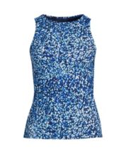 Lands' End Women's High Neck UPF 50 Sun Protection Modest Shelf Bra Tankini  Swimsuit Top - Macy's