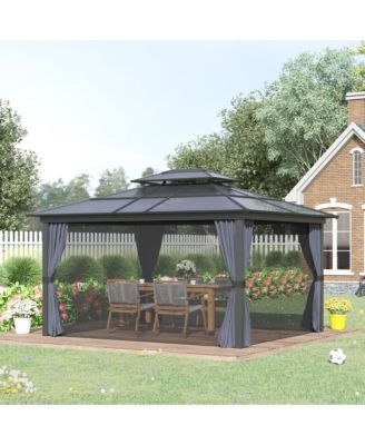 10x12 Hardtop Gazebo Permanent Pavilion, Light