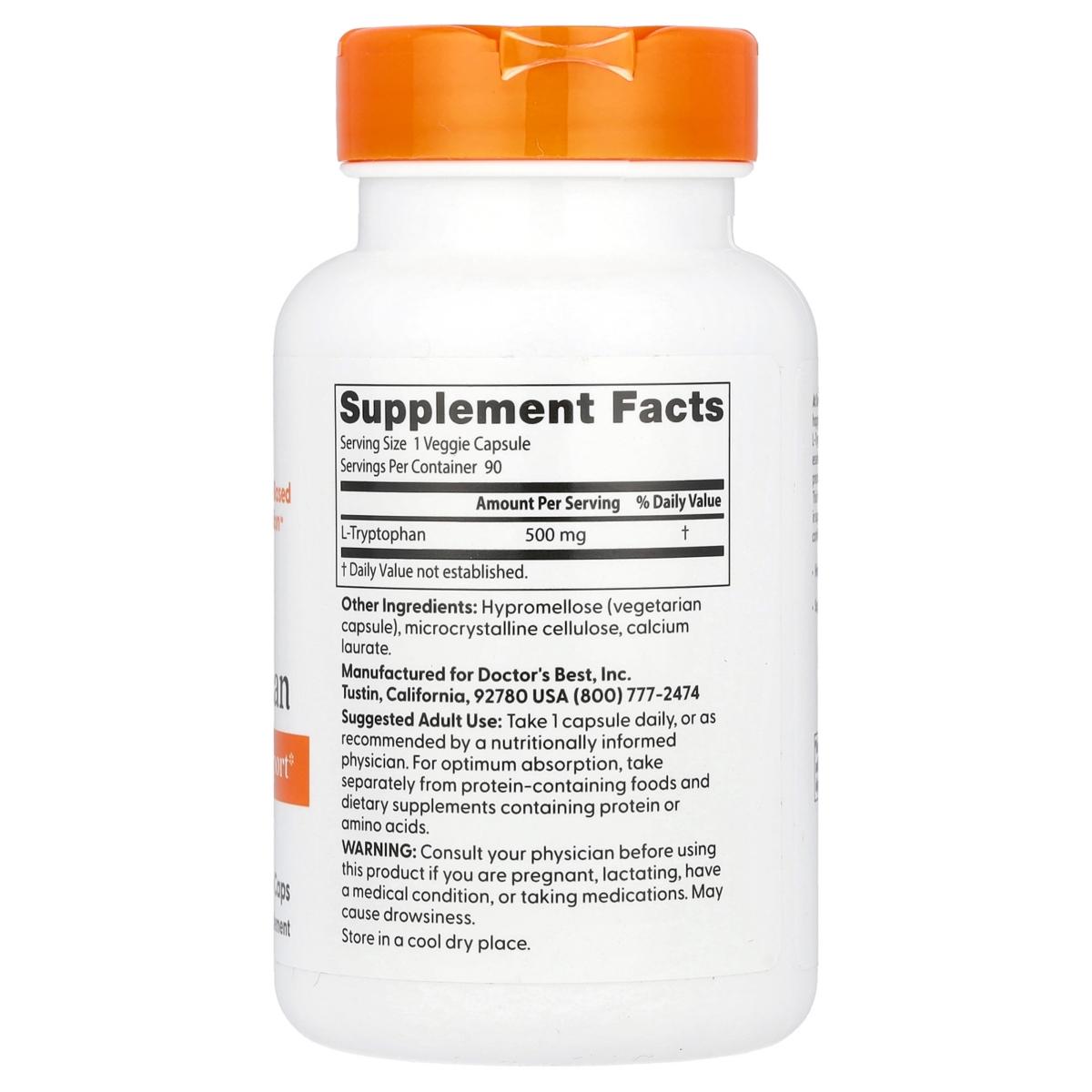 Doctor's Best L-Tryptophan 500 mg - Veggie Caps - Assorted Pre-Pack