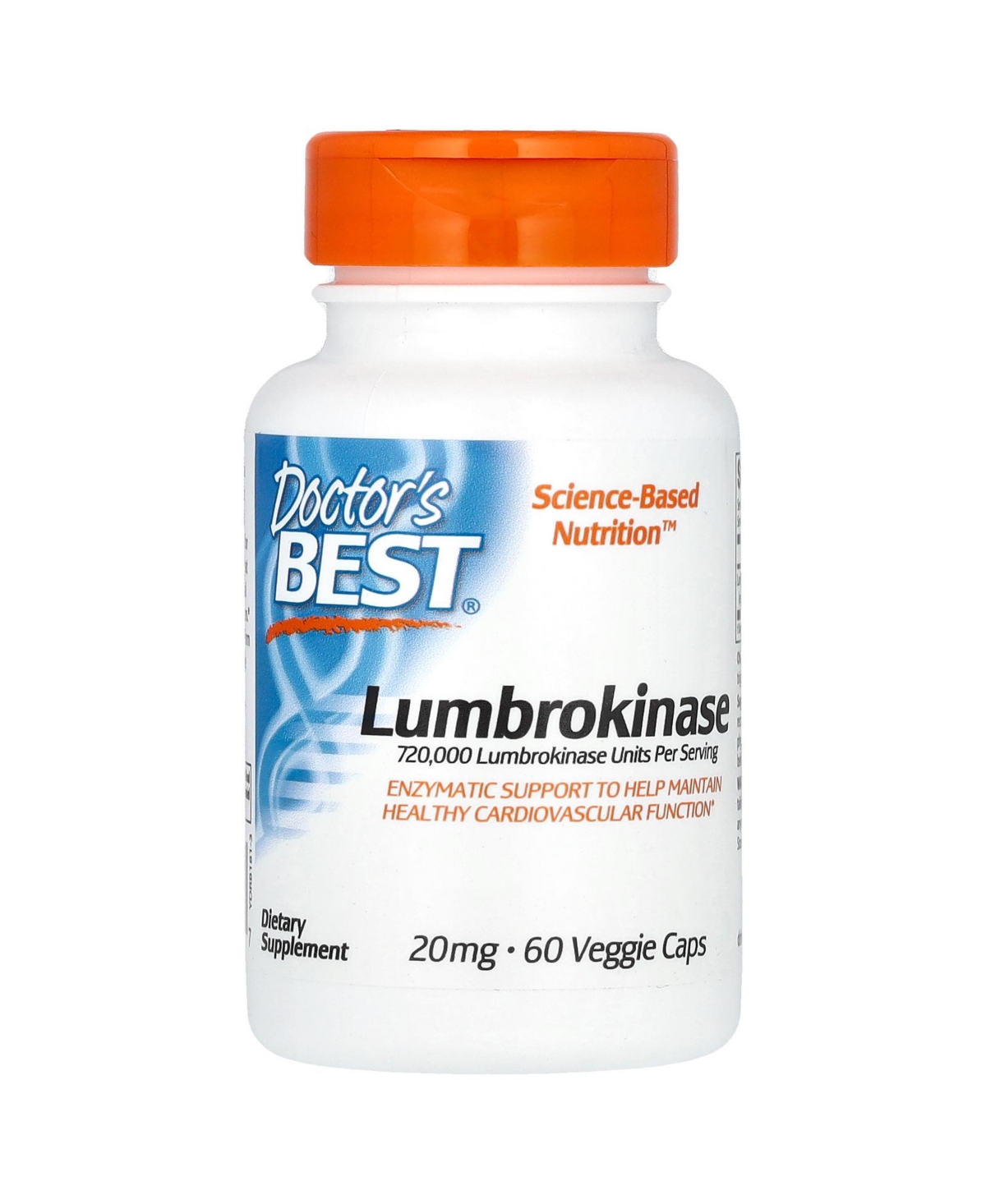 Lumbrokinase 40 mg - 60 Veggie Caps (20 mg per Capsule) - Assorted Pre-Pack