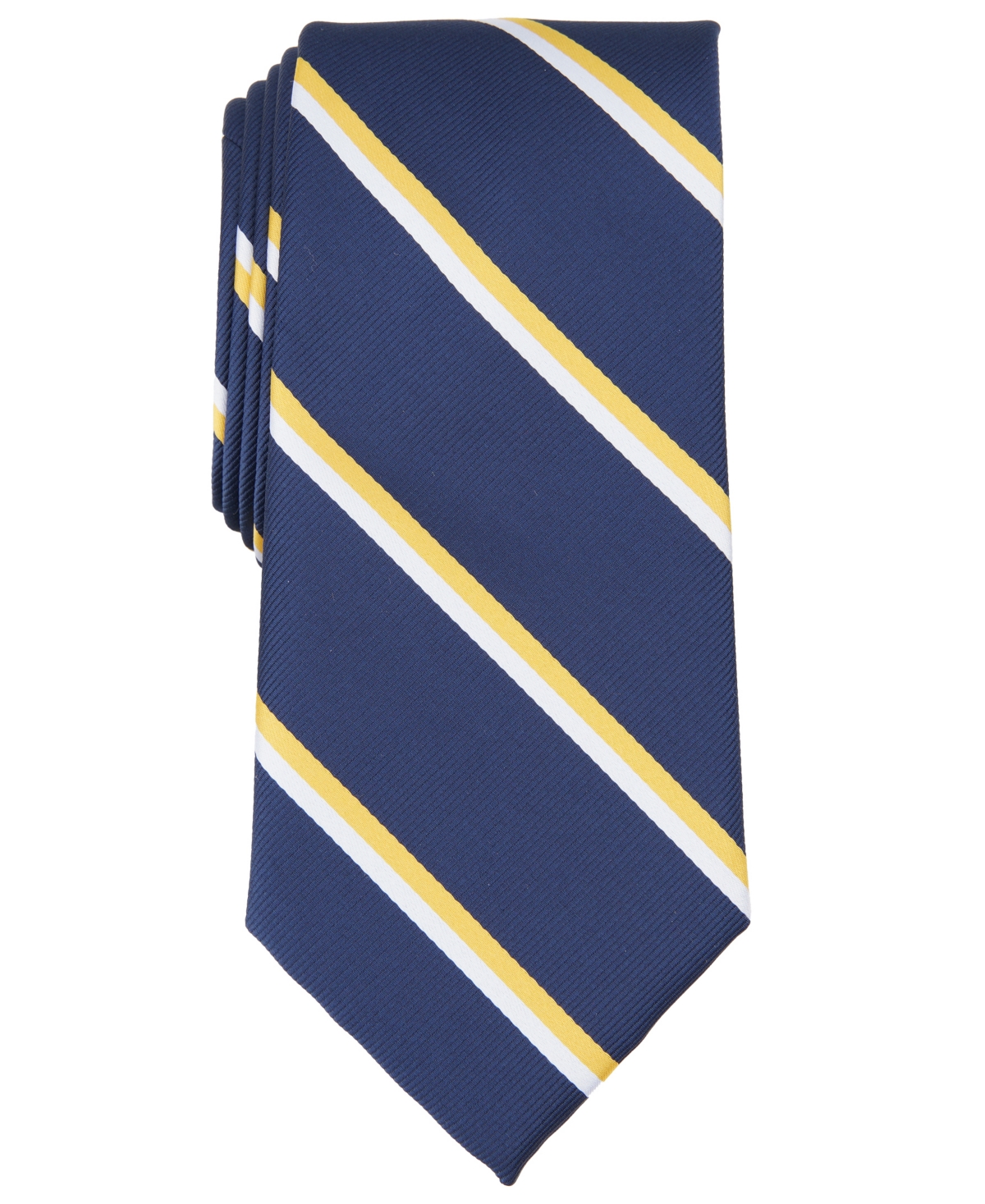 Shop Club Room Men's Irving Stripe Tie, Created For Macy's In Yellow