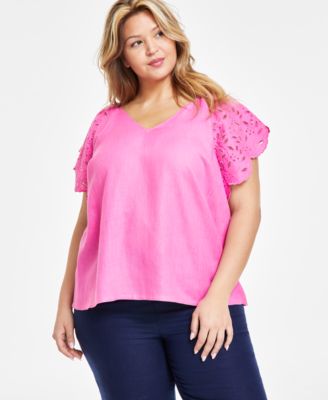 Charter club tops plus size on sale