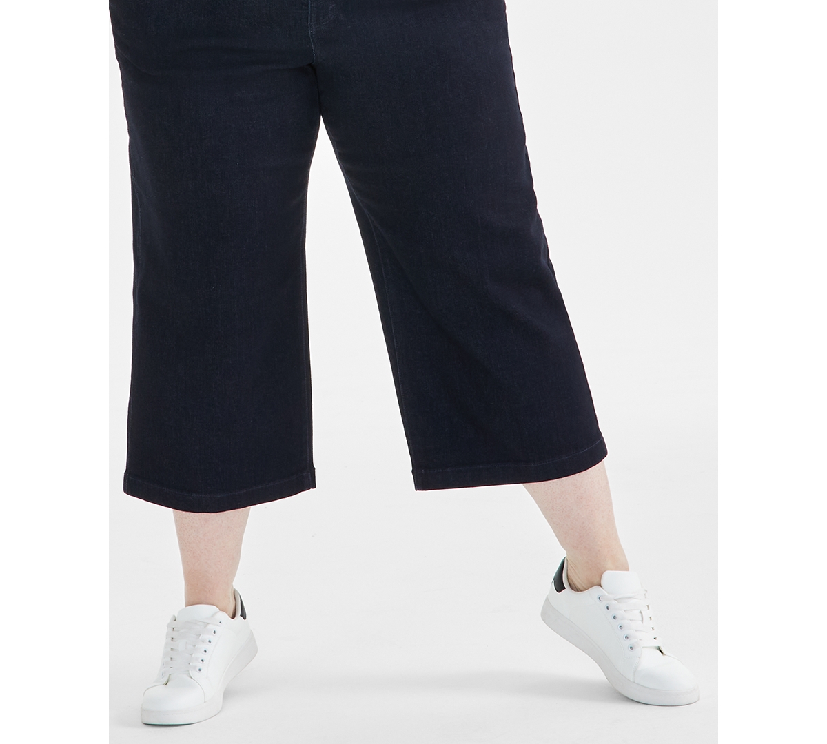 Style & Co Plus Size High Rise Wide-Leg Crop Jeans, Created for Macy's