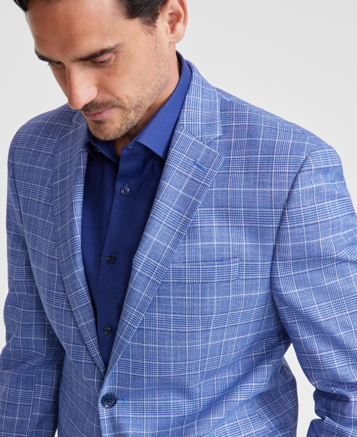 Michael Kors Men's Classic-Fit Check Sport Coat -white