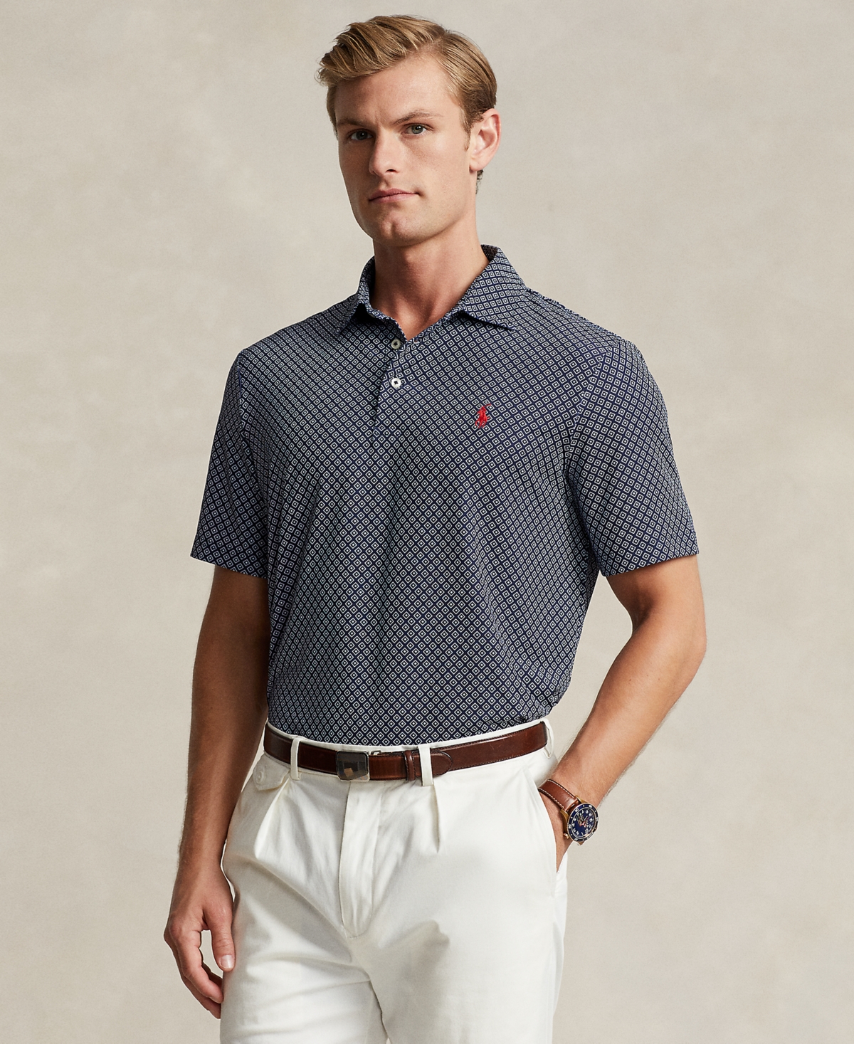 Shop Polo Ralph Lauren Men's Classic-fit Performance Polo Shirt In Magnolia Deco