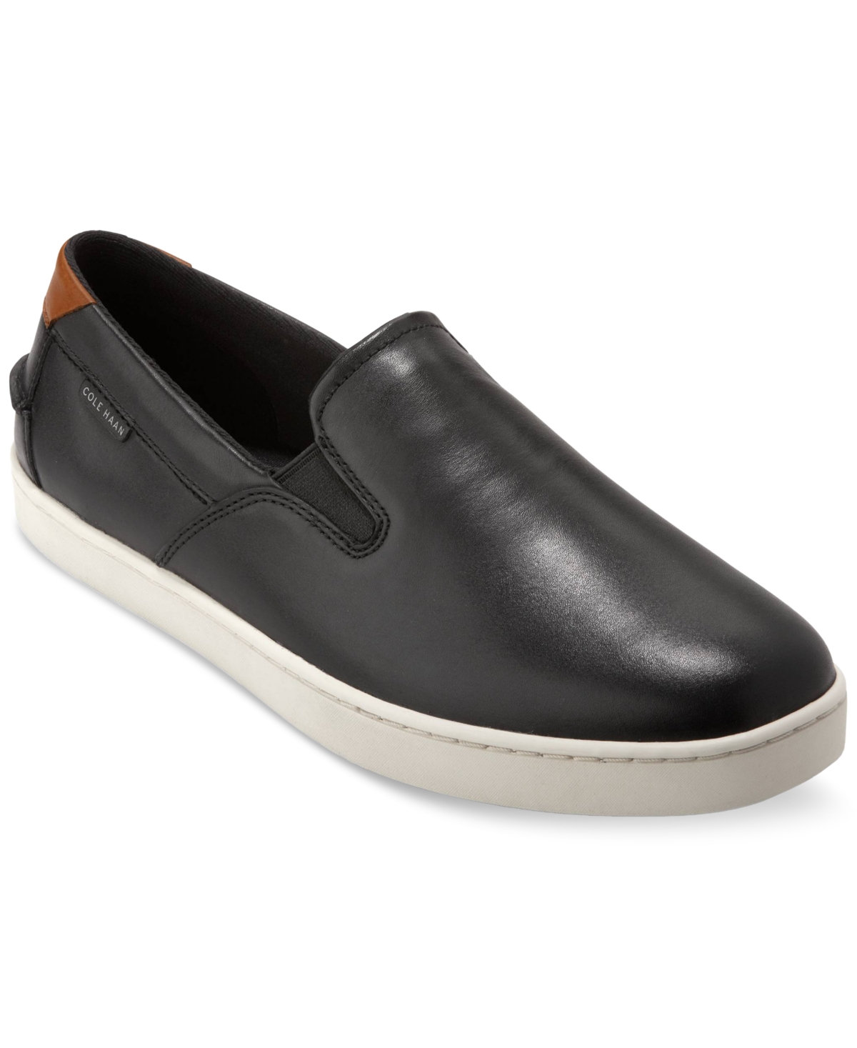 Shop Cole Haan Men's Nantucket Slip-on Deck Shoes In Black,ivory