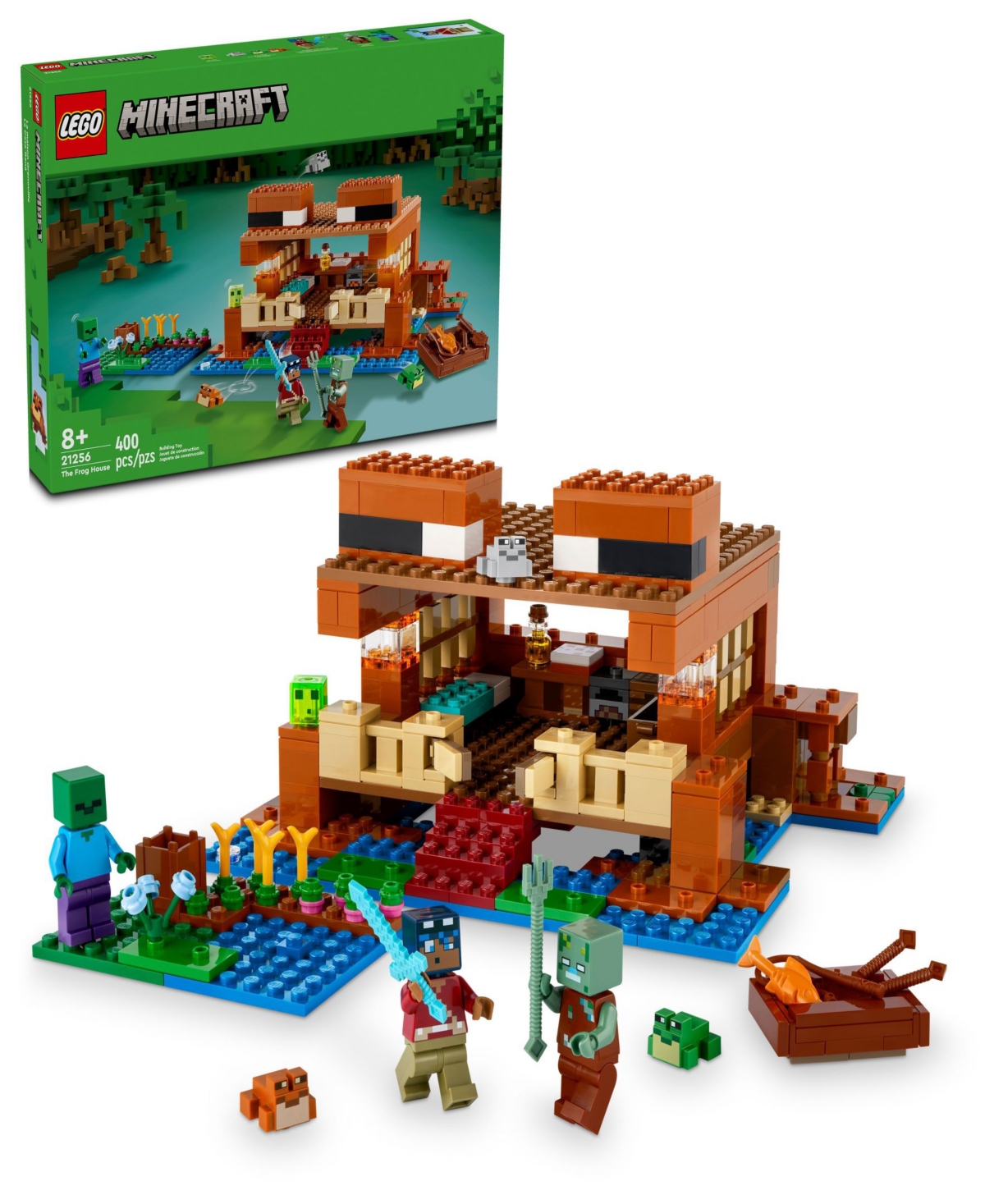 Shop Lego Minecraft The Frog House Gaming Toy 21256, 400 Pieces In Multicolor