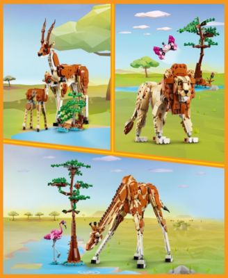 Creator 3 in 1 Wild Safari Animals Set, Giraffe, Gazelles or Lion Toy 31150, 780 Pieces