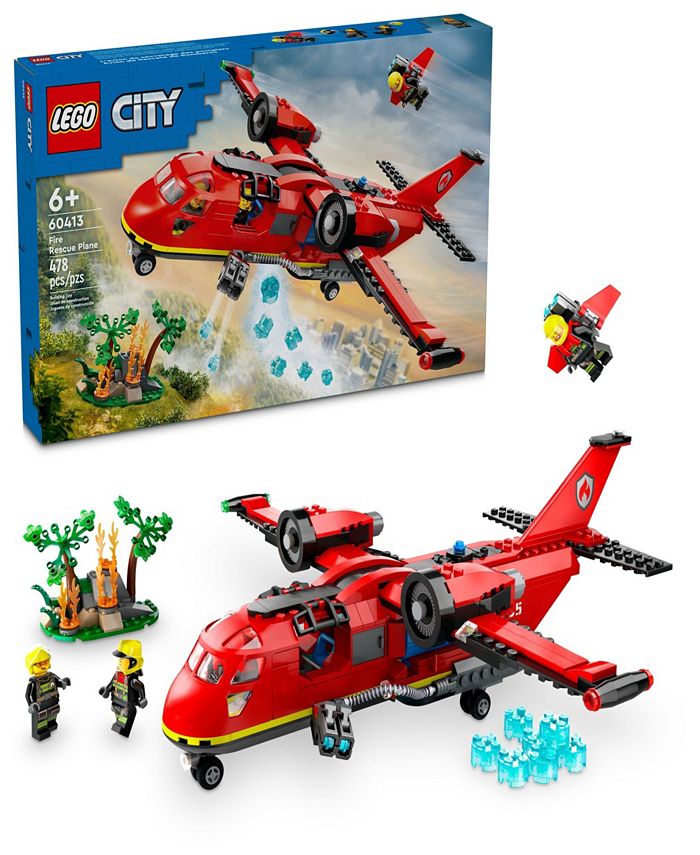 LEGO® City Fire Rescue Plane Toy for Kids Set 60413, 478 Pieces - Macy's
