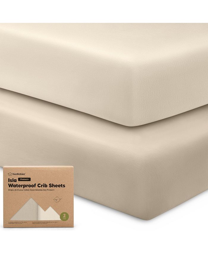 KeaBabies Waterproof Crib Sheets for Boys, Girls, 2pk Baby Fitted Crib
