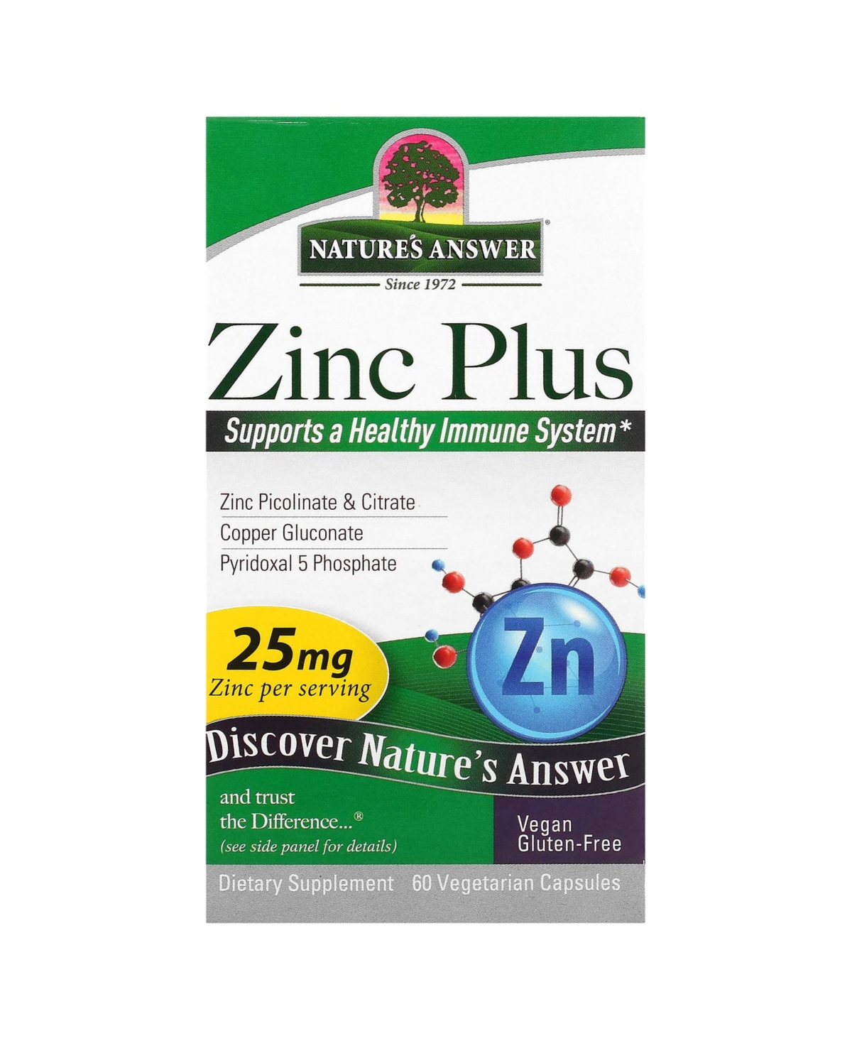 Zinc Plus 25 mg - 60 Vegetarian Capsules - Assorted Pre-Pack