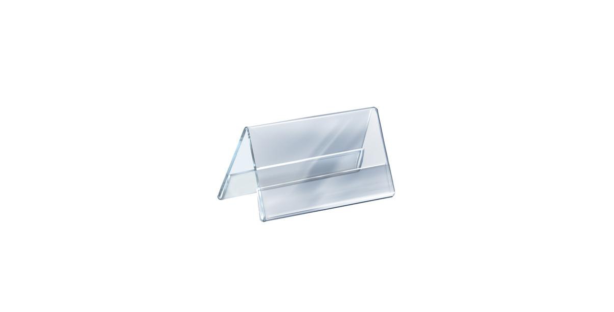 Two Sided Tent Style Clear Acrylic Sign Holder and Nameplate, Size: 8.5" W x 5.5" H on each side, 10-Pack