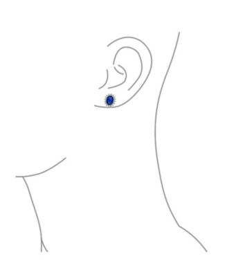 3CT Crown Halo Purple Blue Green CZ Cubic Zirconia Stud Earrings .925 Sterling Silver