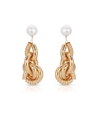 Liquid Gold-Plated Cultured Freshwater Pearl 18K Gold-Plated Drop Earrings