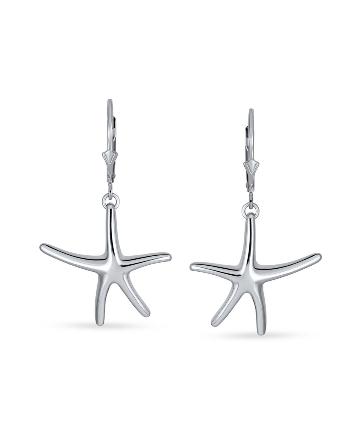 Bling Jewelry Hawaiian Seaside Escape Tropical Vacation Nautical Dangle Starfish Earrings Simple Lever Back SterlingJewelry For Women an
