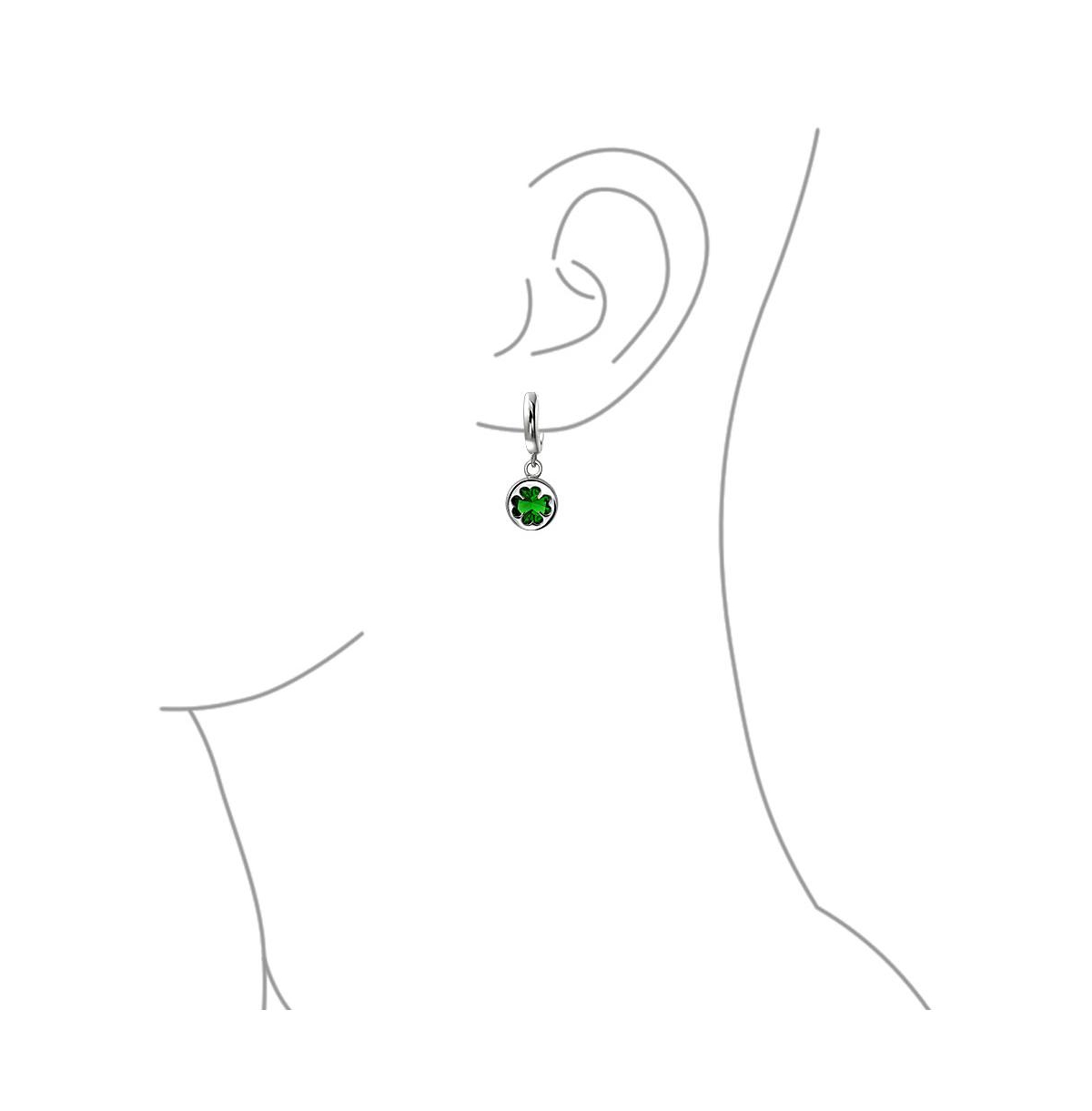 Bling Jewelry Luck of the Irish Celtic St Patrick's Day Shamrock Four Leaf EmeraldCz Clover Drop Dangle Earrings Graduation Sterling Silver Lev