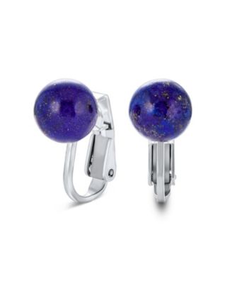 Bling Jewelry Simple Stone Round Bead Clip-On Earrings Non-Piercing Sterling Silver 8MM