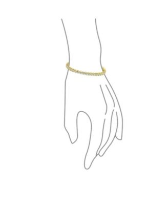 Jewelry 15 CT CZ Round Solitaire Swirl S Wave Link Tennis Bracelet Yellow Gold Plated Sterling Silver Rhodium