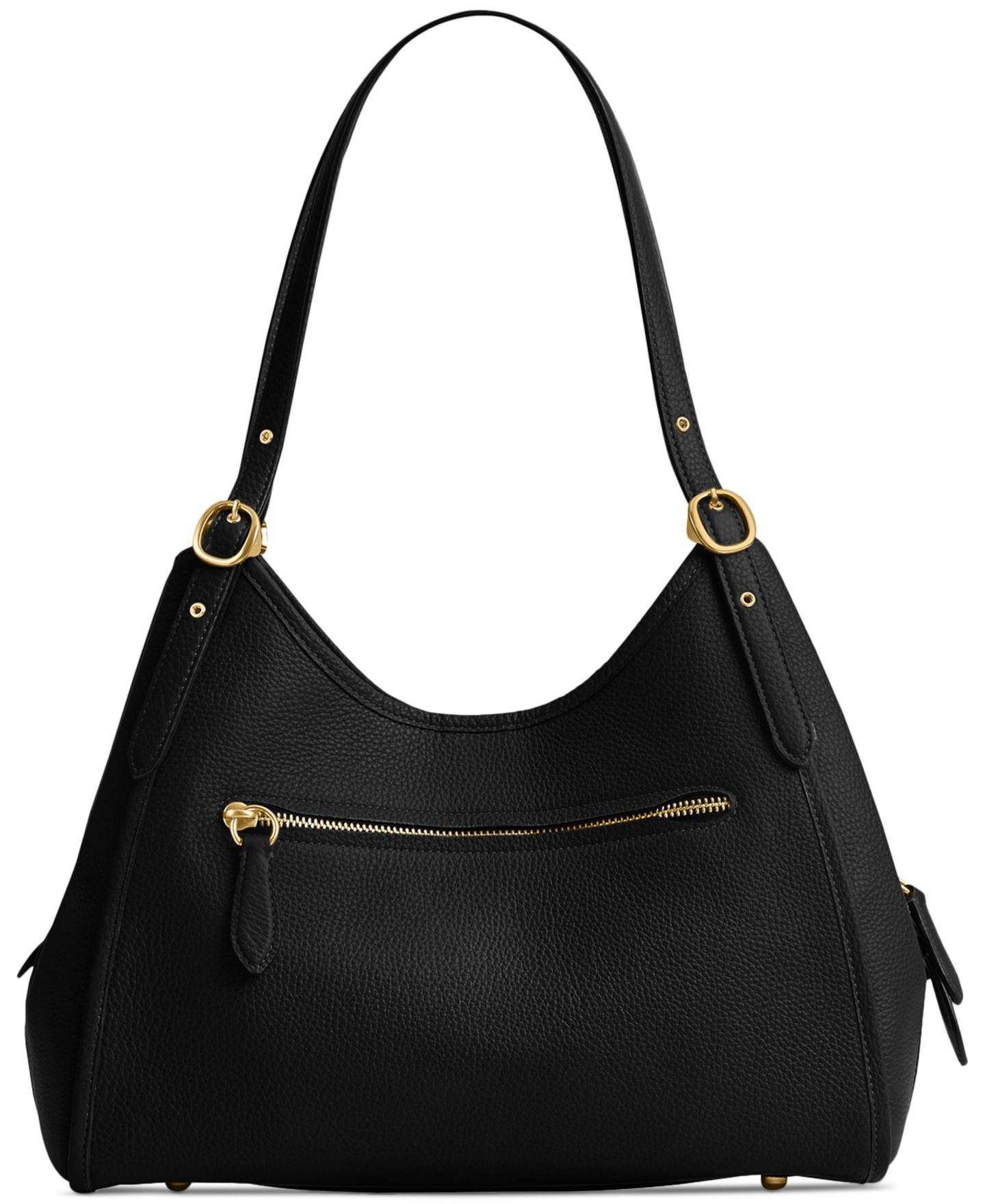 Женская сумка Coach Bella Medium Leather Shoulder, цвет: Латунный / Чёрный — фото 3