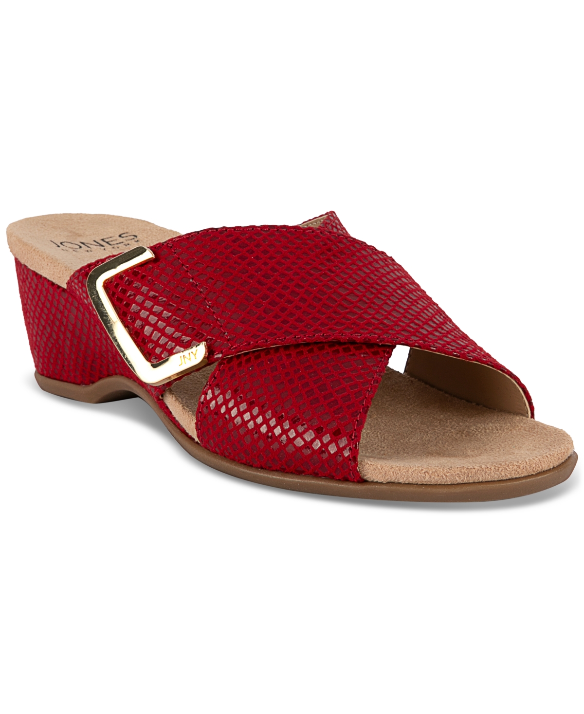 Elzaa Slip-On Crisscross Dress Sandals - Red