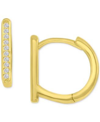 Macy's - Cubic Zirconia Vertical Bar Small Huggie Hoop Earrings, 0.51"
