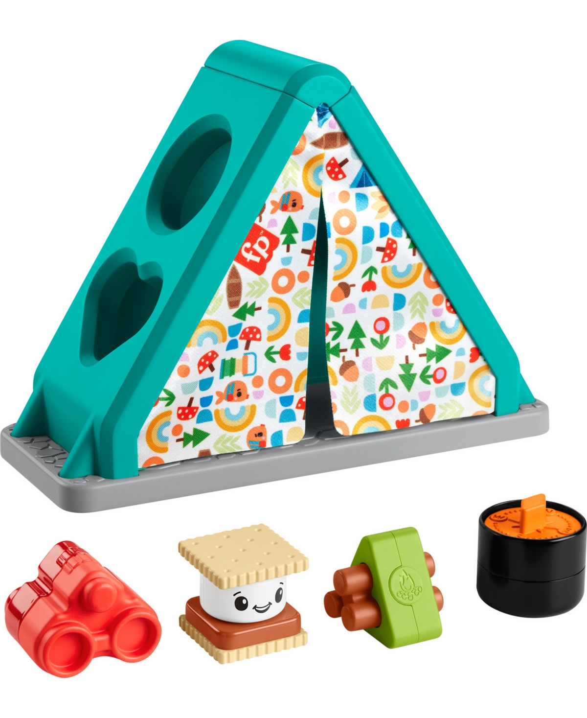 Fisher Price Kids' More Shapes Camping Tent Baby Toy, 5-pieces In Multi-color