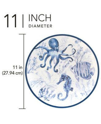 Sea Life Melamine Dinner Plates, Set of 6