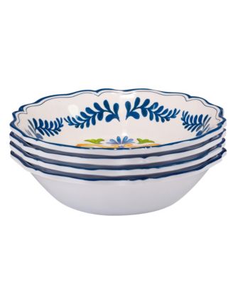 Flores Set of 4 All Purpose Bowl 8.5" x 2", Service For 4