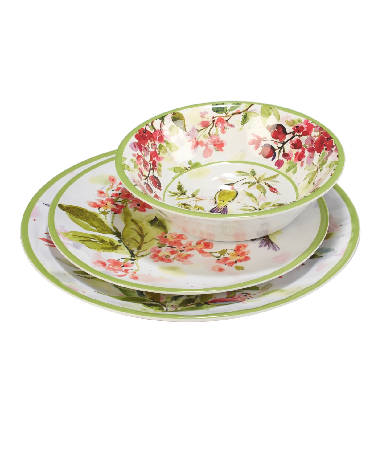 Certified International Hummingbirds 12 Pc Dinnerware Set, Service For 4 In Miscellaneous