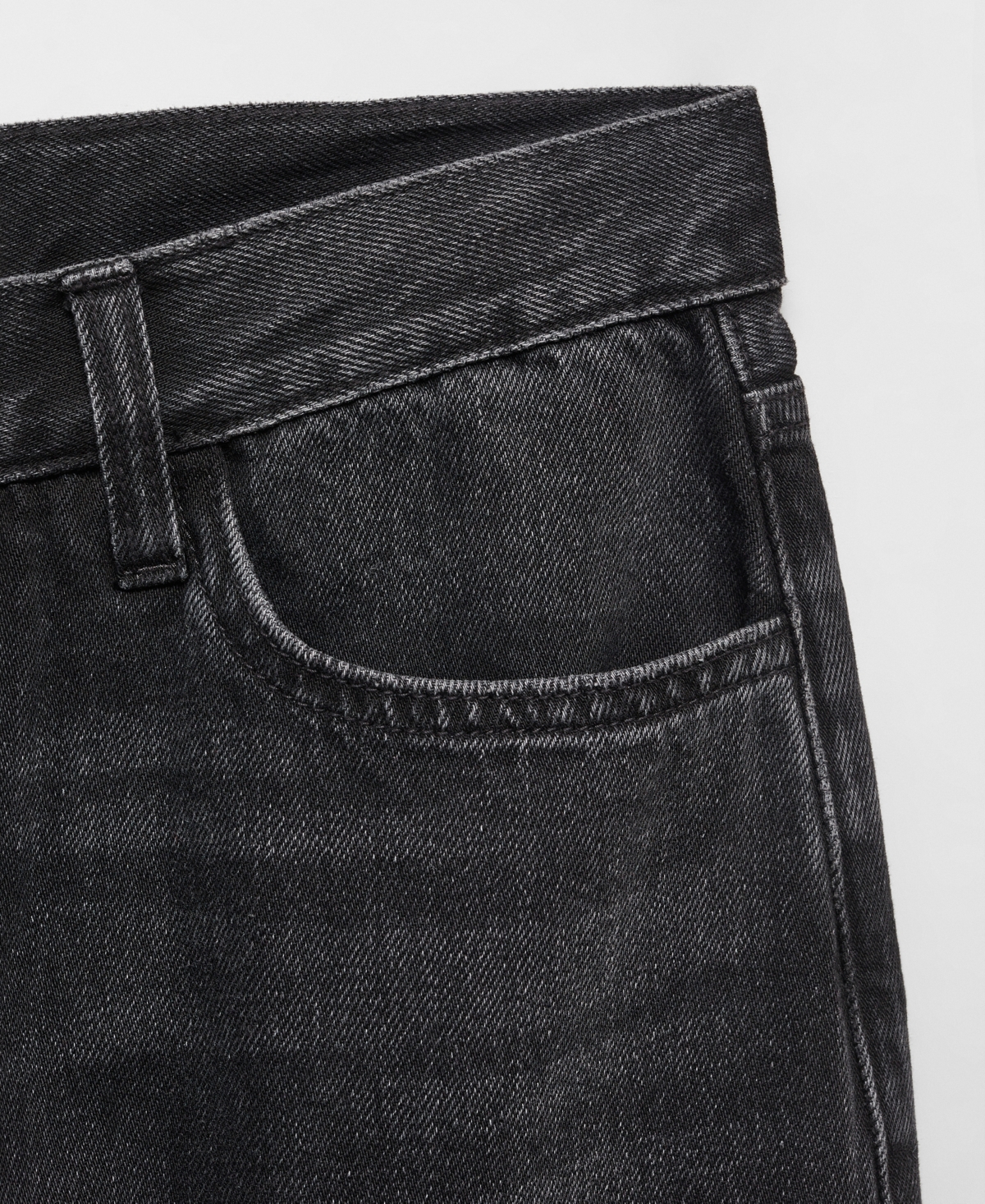 Shop Mango Women's Wide Leg Mid-rise Jeans In Black Denim