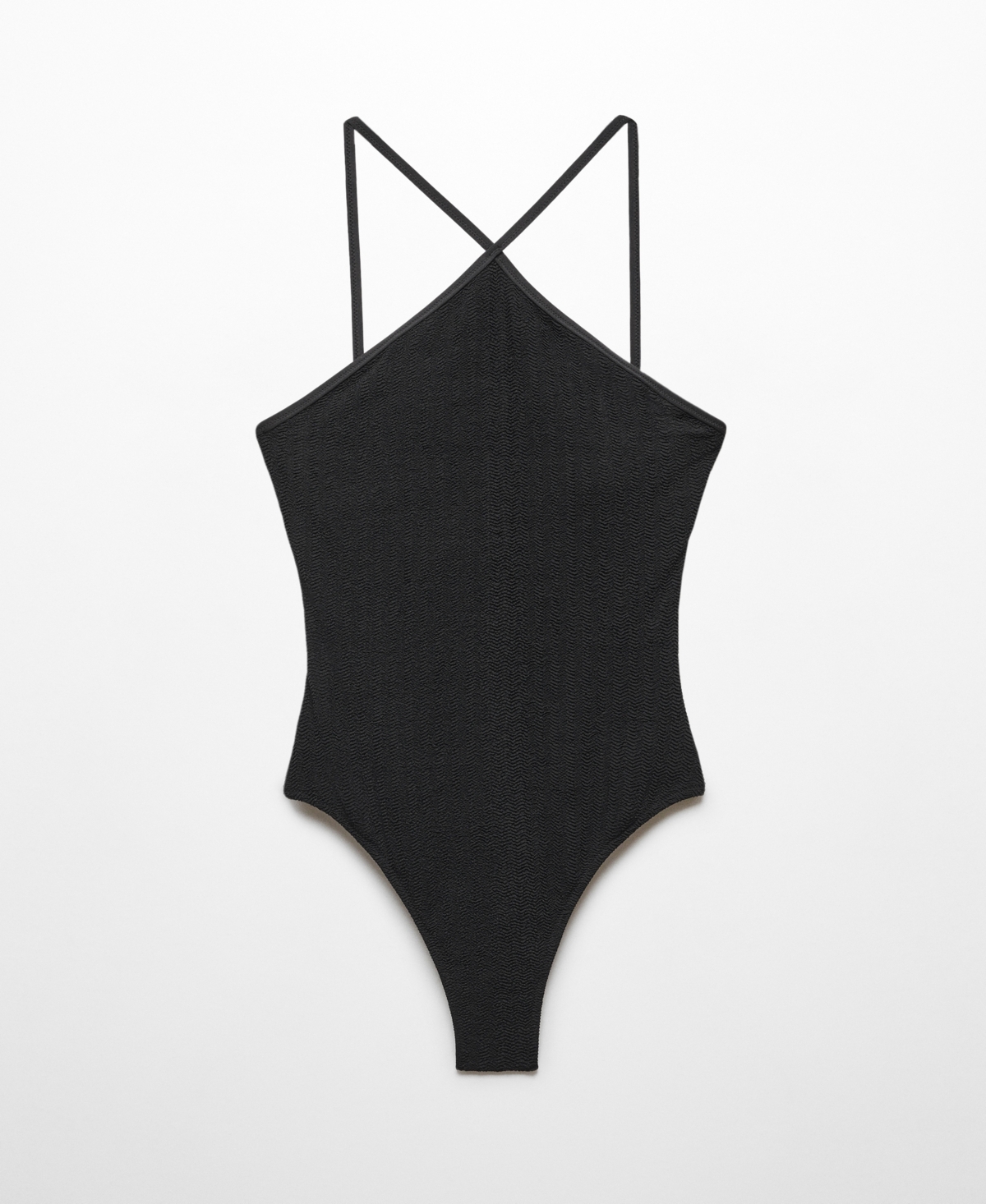Shop Mango Women's Halter Neck Swimsuit In Black