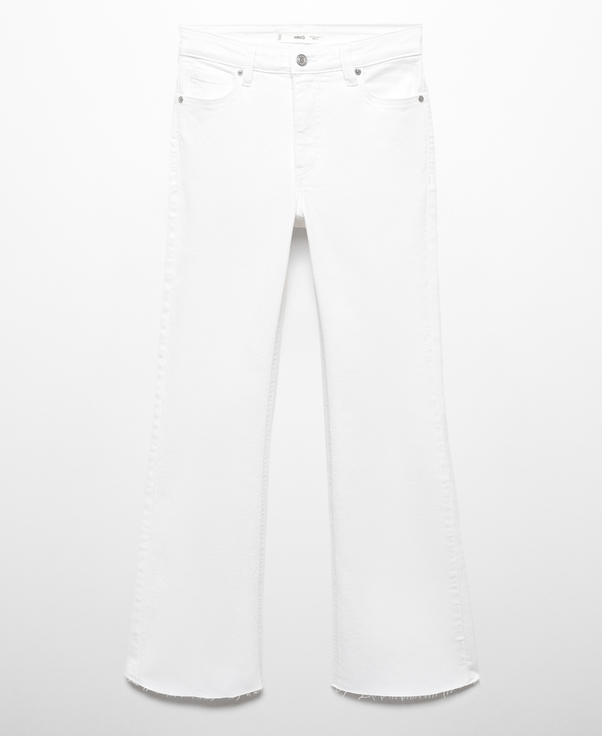 Shop Mango Women's Crop Flared Jeans In White