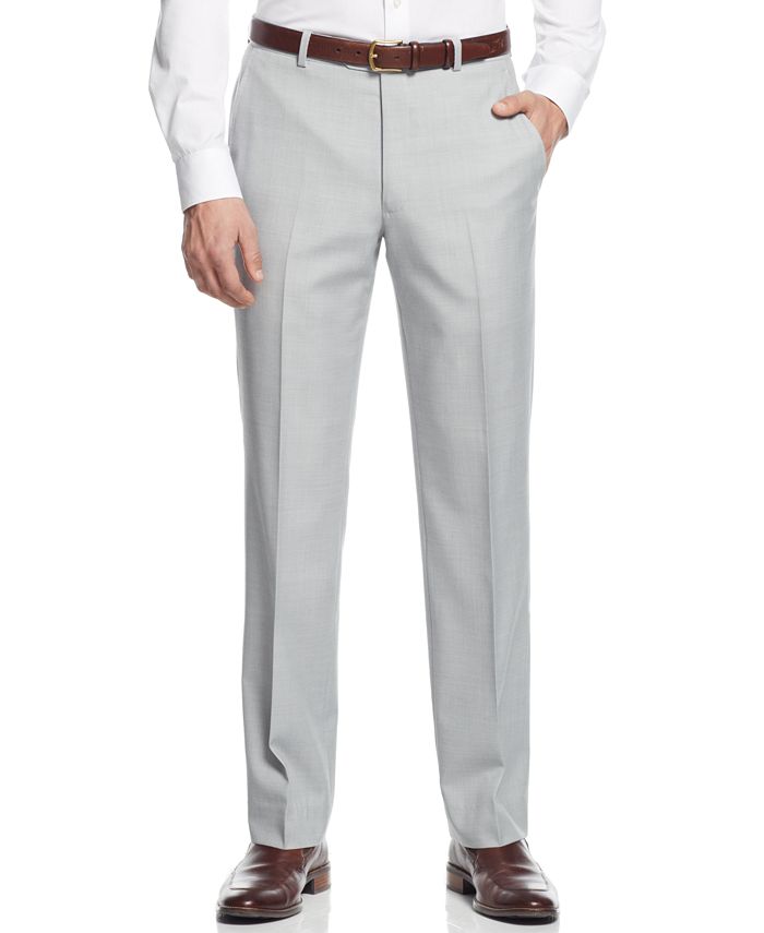 Alfani Light Grey Stepweave Slim-Fit Pants - Macy's