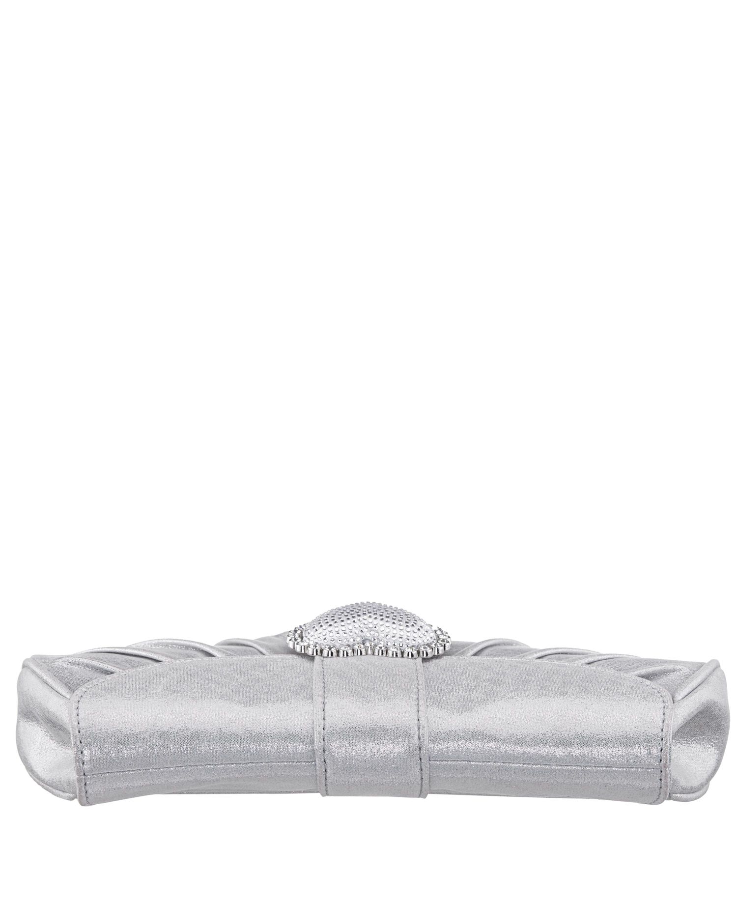 Crystal Heart Adorned Clutch Handbag