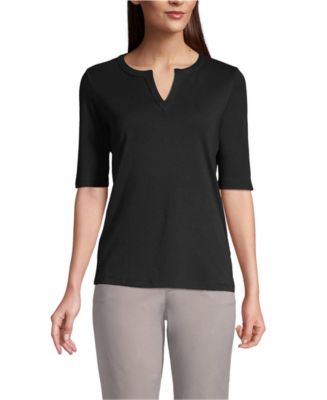 Lands' End Women's Cotton Polyester Modern Half Sleeve