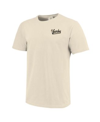 Men's Cream Distressed Vanderbilt Commodores Baseball Throwback Comfort Color T-Shirt