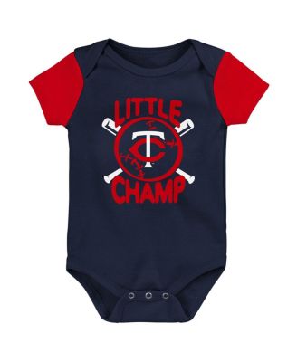 Baby Boys and Girls Navy, Red Minnesota Twins Little Champ Three-Pack Bodysuit Bib and Booties Set