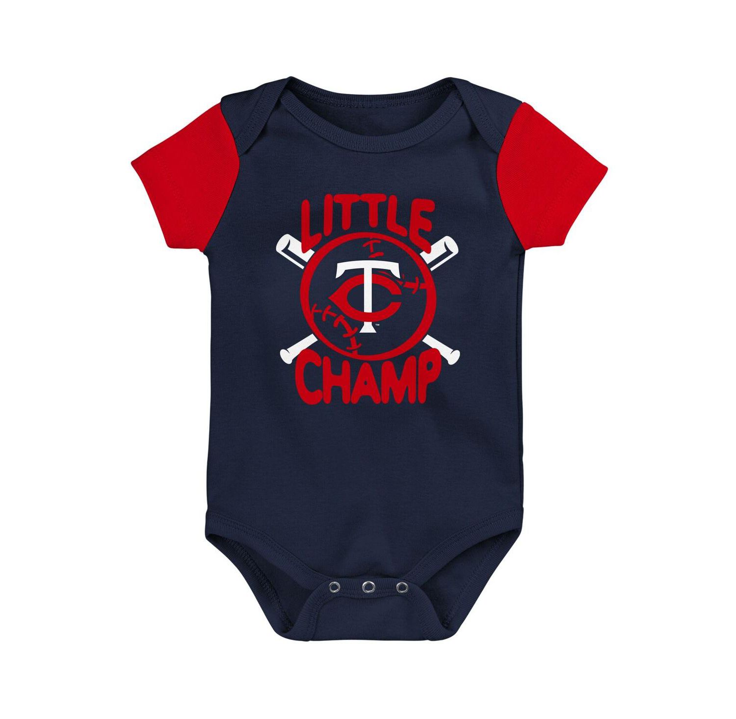 Baby Boys and Girls Navy, Red Minnesota Twins Little Champ Three-Pack Bodysuit Bib and Booties Set