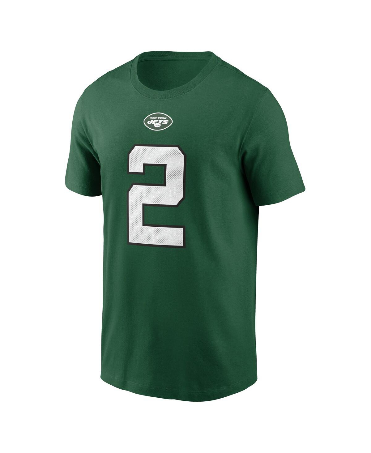 Shop Nike Men's  Zach Wilson Green New York Jets Player Name And Number T-shirt