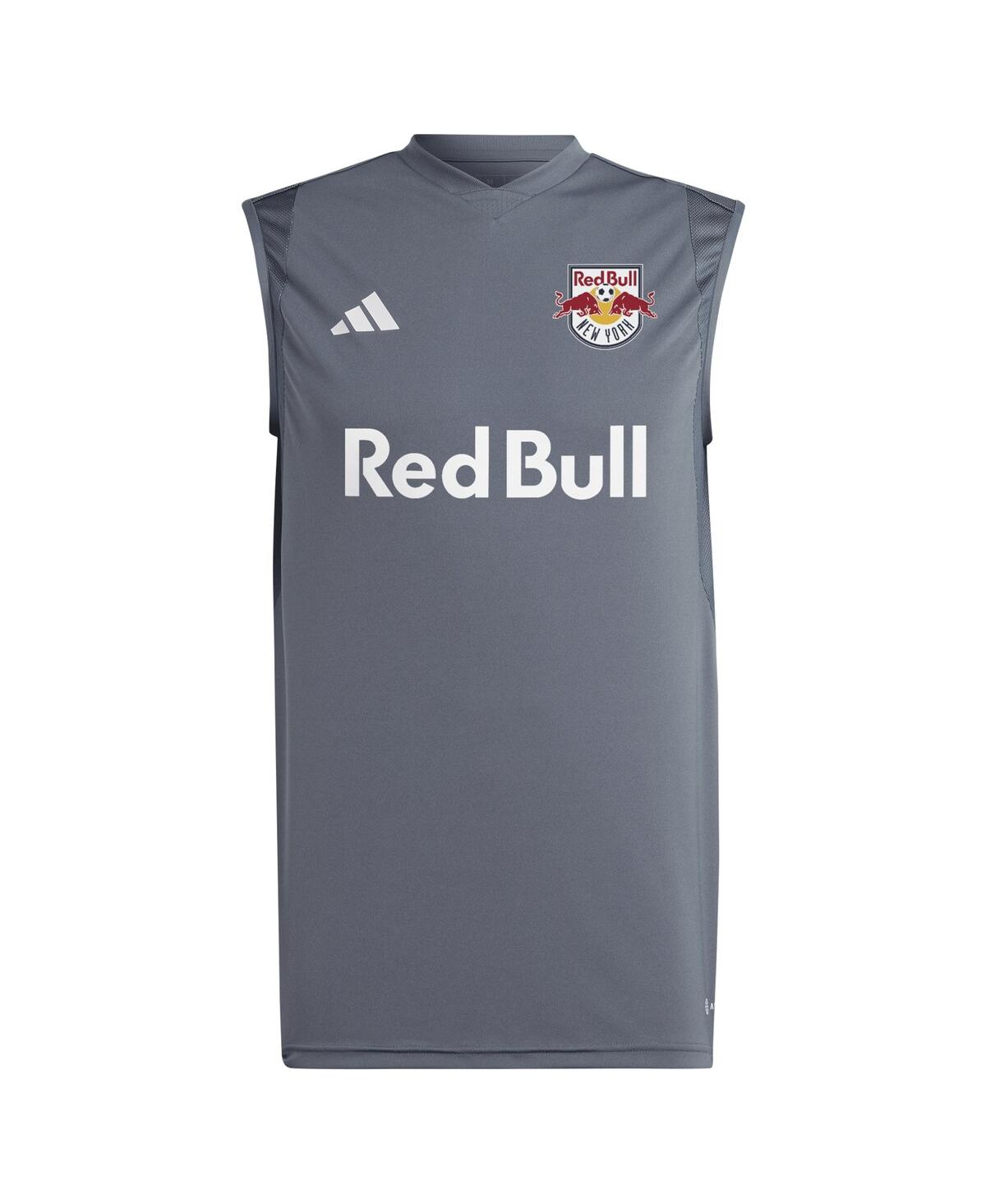 Men's adidasNew York Red Bulls 2024 Sleeveless Training Jersey - Gray