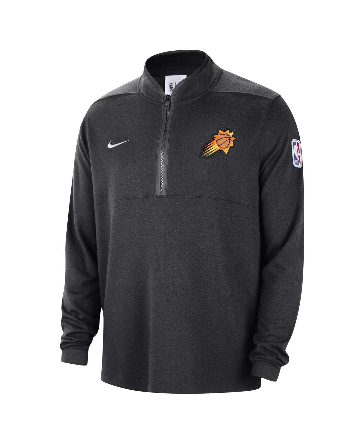 Shop Nike Men's  Black Phoenix Suns Authentic Performance Half-zip Jacket