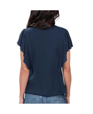 Women's Navy Milwaukee Brewers Crowd Wave T-shirt