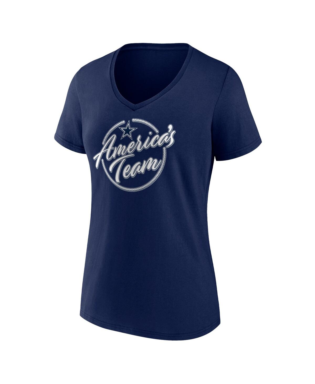 Fanatics Branded Navy Dallas Cowboys Back Home Again V-neck T-shirt In Navy