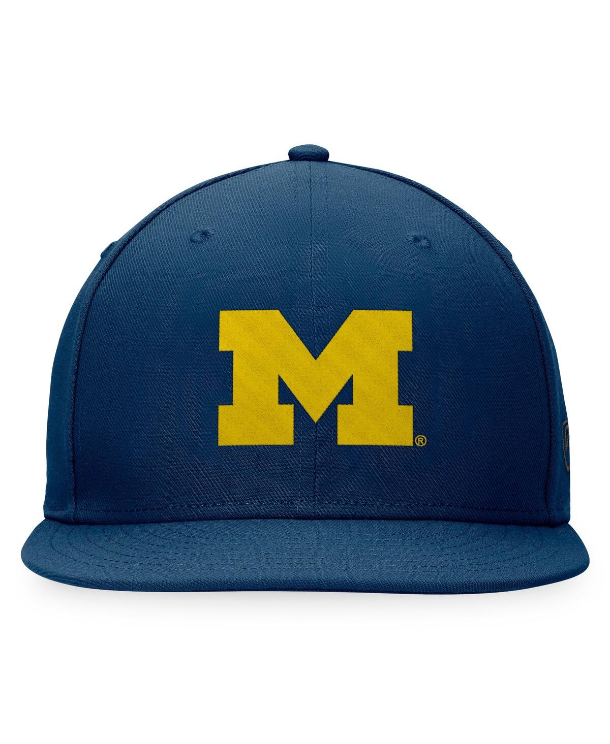 Shop Top Of The World Men's  Navy Michigan Wolverines Fitted Hat