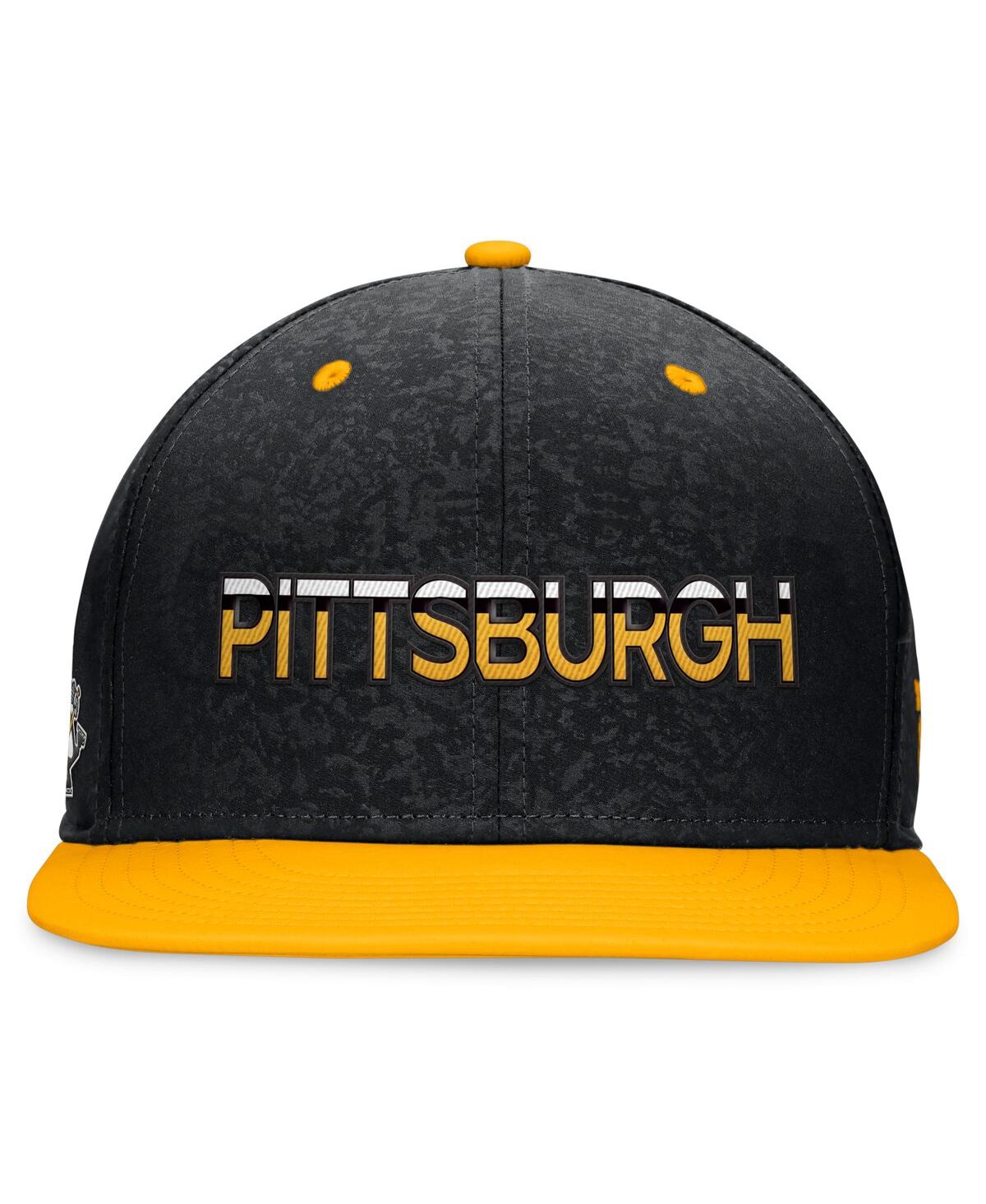 Shop Fanatics Men's  Black, Gold Pittsburgh Penguins Authentic Pro Alternate Jersey Snapback Hat In Black,gold