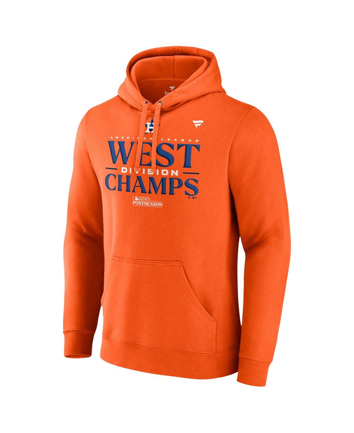 Fanatics Branded  Orange Houston Astros 2023 Al West Division Champions Locker Room Pullover Hoodie In Orange