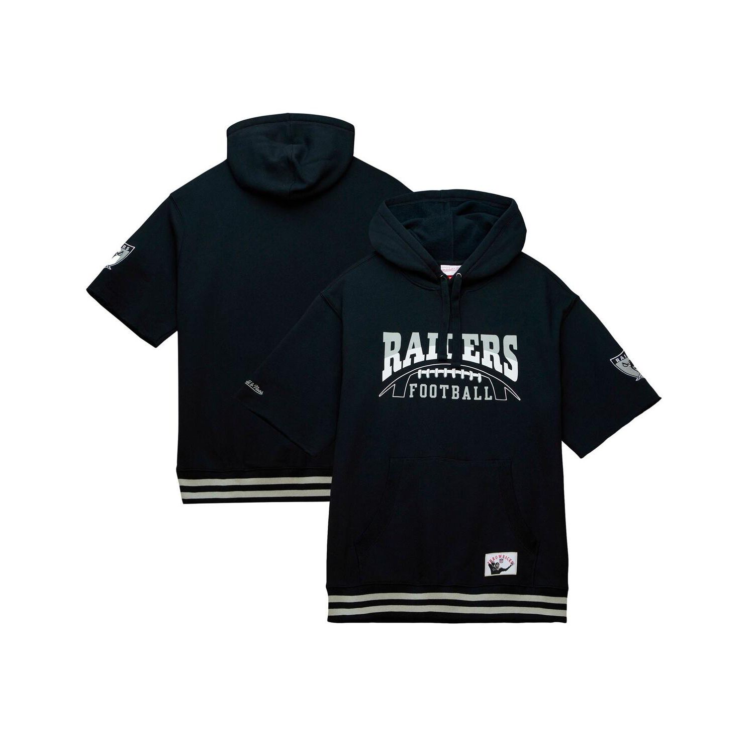 Men's Black Las Vegas Raiders Pre-Game Short Sleeve Pullover Hoodie